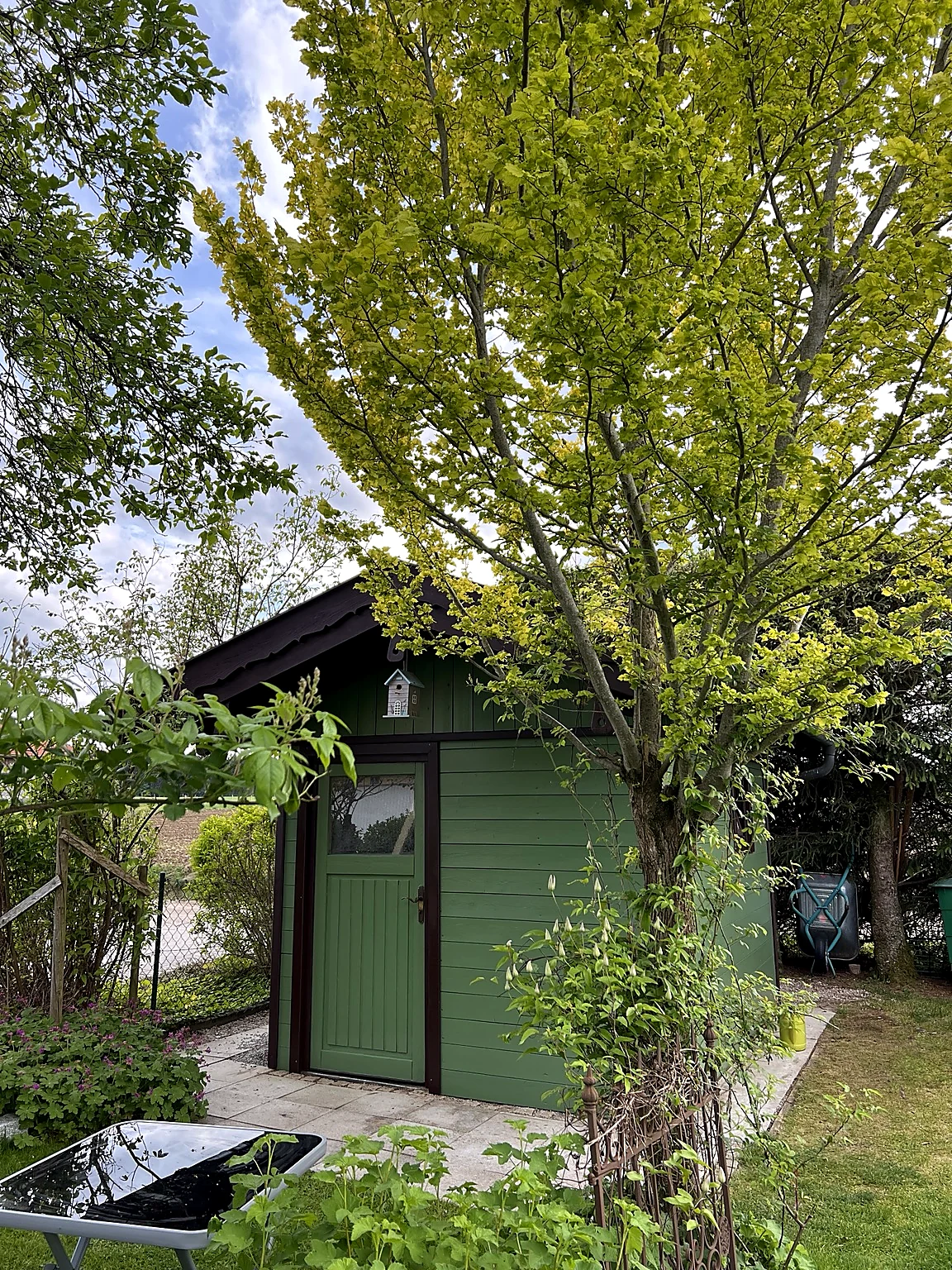 Gartenhaus nach dem Anstrich